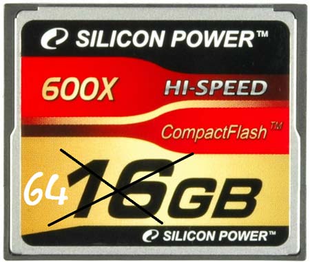  600х 64ГБ карта памяти CompactFlash от Silicon Power
